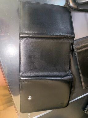 Montblanc Black Leather Money Clip Wallet